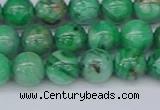 CAG9940 15.5 inches 8mm round green crazy lace agate beads