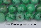 CAG9941 15.5 inches 10mm round green crazy lace agate beads