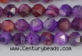 CAG9945 15.5 inches 6mm faceted nuggets purple crazy lace agate beads