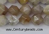 CAG9994 15.5 inches 8mm faceted nuggets ocean fossil agate beads