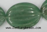 CAJ308 15.5 inches 30*40mm carved oval green aventurine jade beads