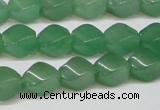 CAJ664 15.5 inches 8*10mm twisted rice green aventurine beads