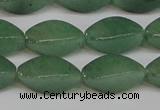 CAJ667 15.5 inches 10*20mm twisted rice green aventurine beads