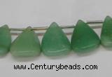 CAJ695 Top drilled 15*20mm leaf green aventurine beads