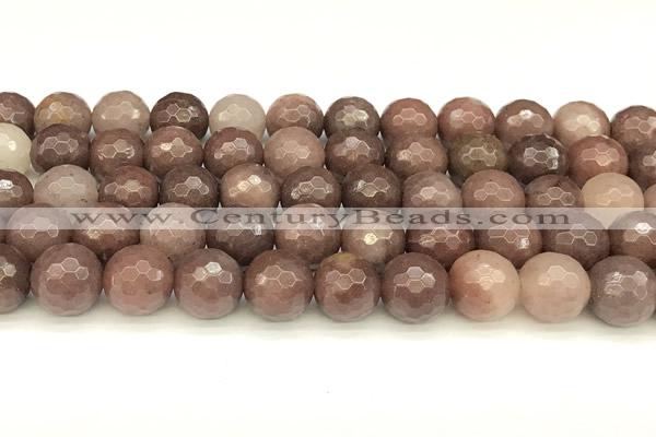 CAJ838 15 inches 12mm faceted round purple aventurine beads