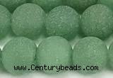 CAJ883 15 inches 10mm round matte green aventurine beads