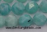 CAM1439 15.5 inches 12mm faceted nuggets amazonite gemstone beads