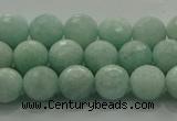 CAM1512 15.5 inches 8mm faceted round natural peru amazonite beads