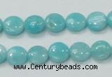 CAM301 15.5 inches 10mm flat round natural peru amazonite beads