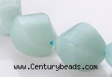 CAM88 15*20mm natural amazonite twisted pebble beads Wholesale