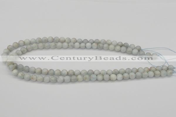 CAQ105 15.5 inches 14mm round AB grade natural aquamarine beads