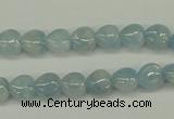 CAQ154 15.5 inches 8*8mm heart natural aquamarine beads