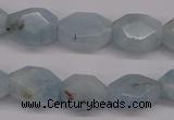 CAQ159 15.5 inches 12*16mm octagonal natural aquamarine beads