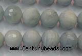 CAQ225 15 inches 12mm faceted round aquamarine beads wholesale