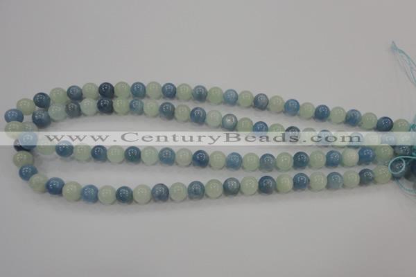 CAQ471 15.5 inches 8mm round natural aquamarine beads