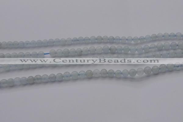 CAQ500 15.5 inches 4mm round natural aquamarine beads