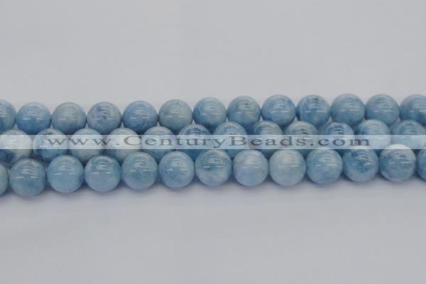 CAQ532 15.5 inches 14mm round AA+ grade natural aquamarine beads