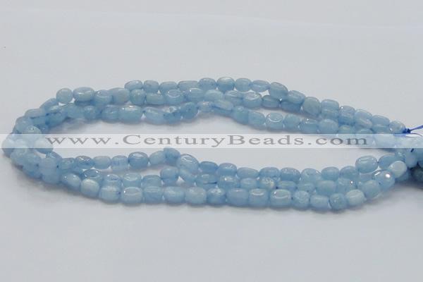 CAQ55 15.5 inches 8*9mm nugget natural aquamarine gemstone beads