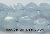 CAQ59 15.5 inches 16*20mm faceted nugget natural aquamarine beads