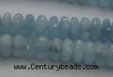 CAQ80 15.5 inches 3*7mm faceted rondelle AA grade aquamarine beads