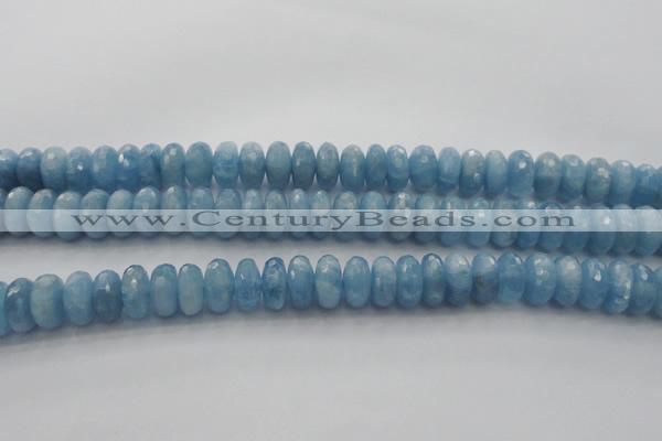 CAQ89 15.5 inches 5*11mm faceted rondelle AA grade aquamarine beads