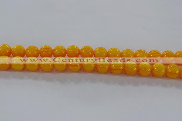 CAR404 15.5 inches 12mm round synthetic amber beads wholesale