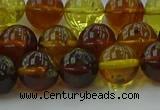 CAR503 15.5 inches 9mm - 10mm round natural amber beads wholesale