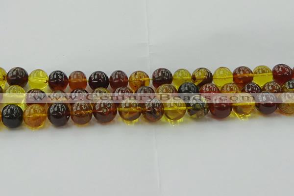 CAR505 15.5 inches 12mm - 13mm round natural amber beads wholesale