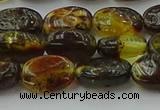 CAR546 15.5 inches 7*11mm - 8*12mm oval natural amber beads