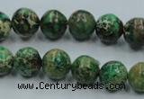 CAT221 15.5 inches 14mm round dyed natural aqua terra jasper beads