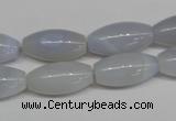 CBC25 15.5 inches 10*20mm rice blue chalcedony beads wholesale