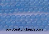 CBC260 15.5 inches 4mm AA grade round ocean blue chalcedony beads