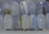 CBC467 15.5 inches 7*12mm faceted rondelle blue chalcedony beads