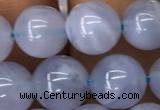 CBC720 15.5 inches 8mm round blue chalcedony gemstone beads