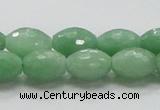 CBJ15 15.5 inches 10*15mm faceted rice jade beads wholesale