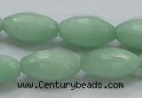 CBJ16 15.5 inches 12*22mm faceted rice jade beads wholesale