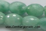 CBJ18 15.5 inches 15*20mm faceted rice jade beads wholesale