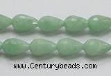 CBJ20 15.5 inches 8*12mm faceted teardrop jade beads wholesale