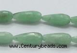 CBJ25 15.5 inches 8*20mm faceted teardrop jade beads wholesale