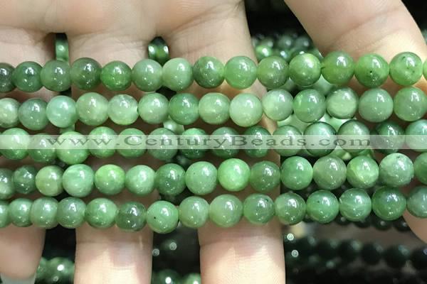 CBJ636 15.5 inches 6mm round Russian green jade beads wholesale