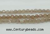 CBQ210 15.5 inches 4mm faceted round strawberry quartz beads