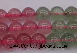 CBQ652 15.5 inches 8mm round mixed strawberry quartz beads