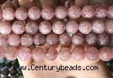 CBQ709 15.5 inches 12mm round strawberry quartz beads wholesale