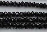 CBS507 15.5 inches 2*4mm faceted rondelle A grade black spinel beads