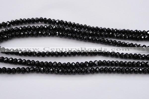 CBS508 15.5 inches 4*6mm faceted rondelle A grade black spinel beads