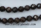 CBZ103 15.5 inches 6mm faceted round bronzite gemstone beads