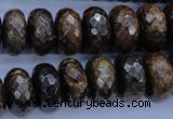 CBZ67 15.5 inches 8*16mm faceted rondelle bronzite gemstone beads