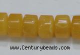 CCA09 15.5 inches 10*16mm wheel-shaped yellow calcite gemstone beads