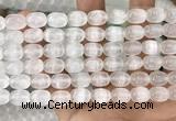 CCA379 15.5 inches 8*10mm rice white calcite gemstone beads