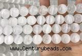 CCA382 15.5 inches 14mm round white calcite gemstone beads